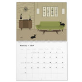 Mittelalterliche, moderne schwarze Katzen Kalender (Feb 2027)