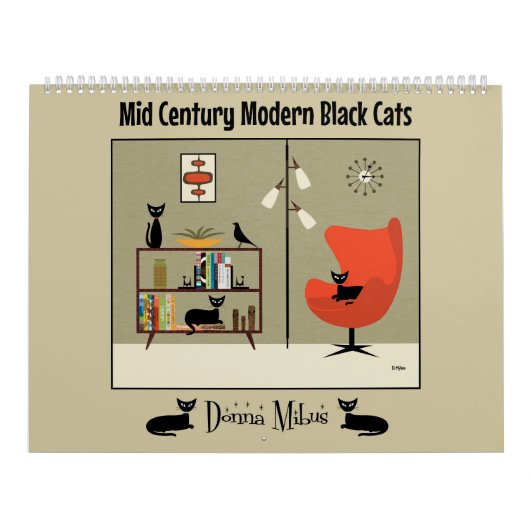 Mittelalterliche, moderne schwarze Katzen Kalender (Titelbild)