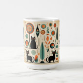 Mittelalterliche, moderne schwarze Katzen Orange u Kaffeetasse (Mittel)