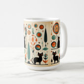Mittelalterliche, moderne schwarze Katzen Orange u Kaffeetasse (VorderseiteRechts)