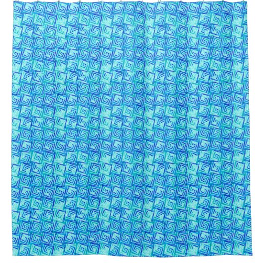 Mittelalterliche Moderne Spiralen - aqua multi Duschvorhang (Vorderseite)