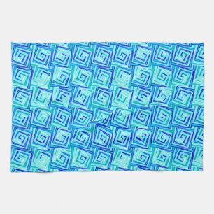 Mittelalterliche Moderne Spiralen - aqua multi Handtuch