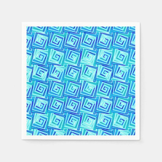 Mittelalterliche Moderne Spiralen - aqua multi Serviette (Vorderseite)