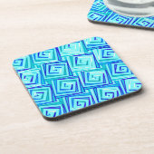 Mittelalterliche Moderne Spiralen - aqua multi Untersetzer (Linke Seite)