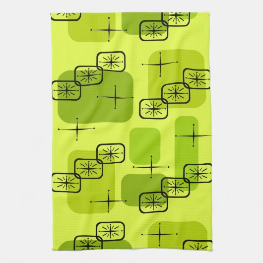 Mittelalterliche moderne Sputnik-Chartreuse Geschirrtuch (Vertikal)