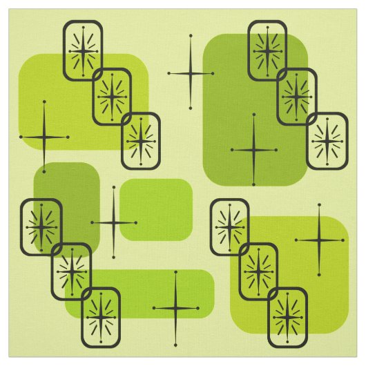 Mittelalterliche moderne Sputnik-Chartreuse Stoff (Muster)