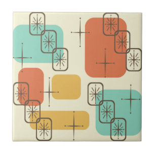 Mittelalterliche Moderne Sputnik mehrfarbig 1 Fliese