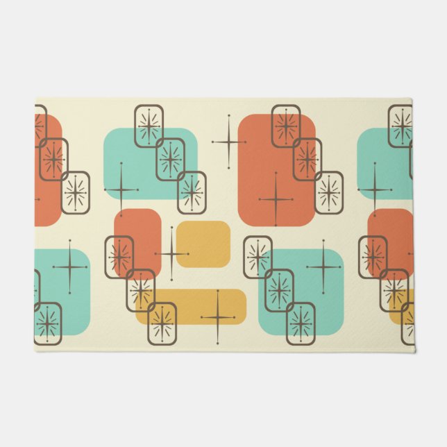 Mittelalterliche Moderne Sputnik mehrfarbig 1 Fußmatte (Vorderseite)