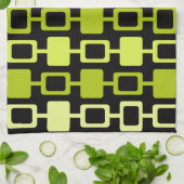 Mittelalterliche, moderne Square Columns Black Cha Geschirrtuch (Gefaltet)