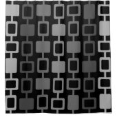 Mittelalterliche moderne Square Columns Black Gray Duschvorhang (Vorderseite)