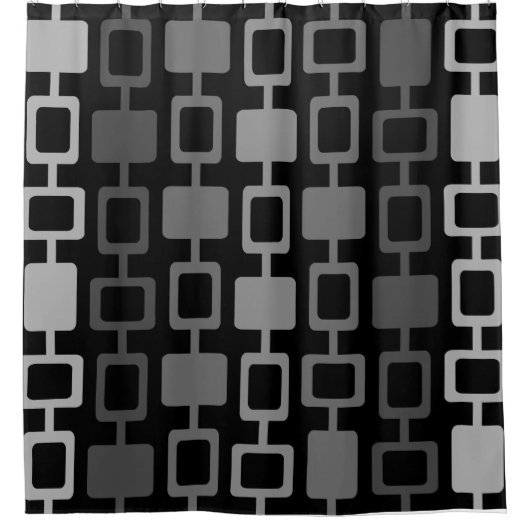 Mittelalterliche moderne Square Columns Black Gray Duschvorhang (Vorderseite)