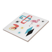 Mittelalterliche Moderne Sterne Diamonds Pink Flam Fliese (Seite)