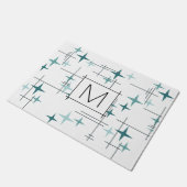 Mittelalterliche Moderne Sterne Türkis Fußmatte (Schrägansicht)