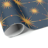 Mittelalterliche moderne Sternenexplosion Atom-Mus Geschenkpapier (Rolleneckpunkt)