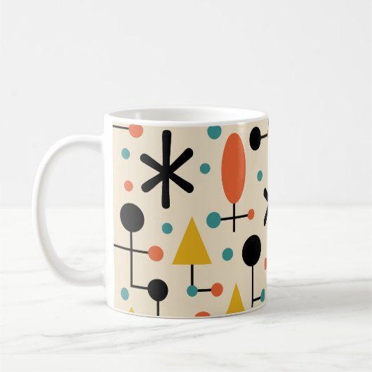 Mittelalterliche moderne Sternenexplosion Muster Kaffeetasse (Links)