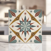 Mittelalterliche moderne Sternexplosion geometrisc Fliese