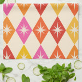 Mittelalterliche moderne Sternexplosionen auf Retr Geschirrtuch (Gefaltet)