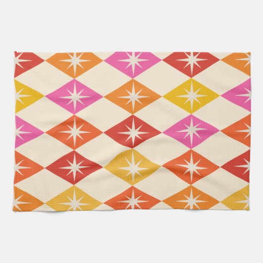 Mittelalterliche moderne Sternexplosionen auf Retr Geschirrtuch (Horizontal)