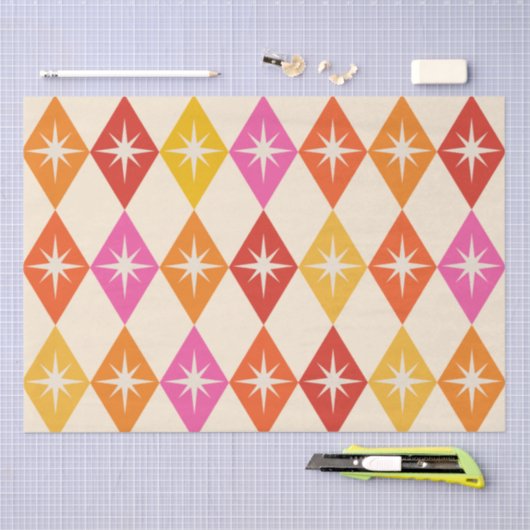 Mittelalterliche moderne Sternexplosionen auf Retr Seidenpapier (Handwerk)