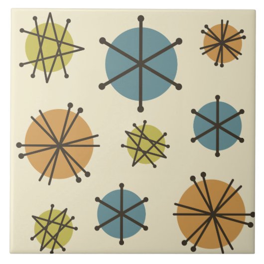 Mittelalterliche Moderne Sternexplosionen mehrfarb Fliese (Vorderseite)