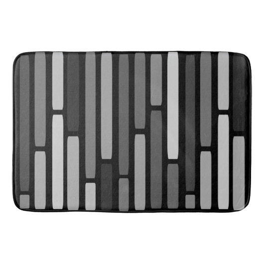 Mittelalterliche moderne Streifen Schwarz Badematte (Vorderseite)