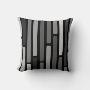 Mittelalterliche moderne Streifen Schwarz Kissen