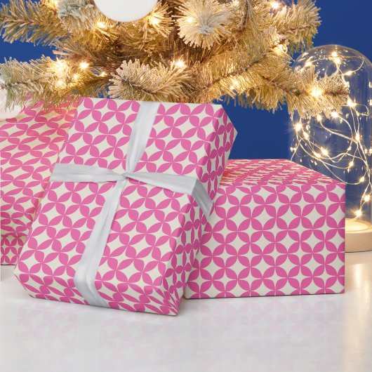 Mittelalterliche moderne, trendige, rosa rosa Geom Geschenkpapier (Feiertage)