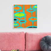 Mittelalterliche, moderne, umrissene Canvas Abstra Leinwanddruck (Insitu (Wohnzimmer))