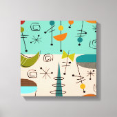 Mittelalterliche, moderne, umrissene Canvas Abstra Leinwanddruck (Vorderseite)