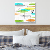 Mittelalterliche, moderne, umrissene Canvas Abstra Leinwanddruck (Insitu (Schlafzimmer))