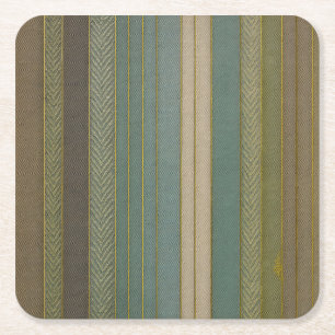 Mittelalterliche, moderne, verschmutzte Streifen d Rechteckiger Pappuntersetzer