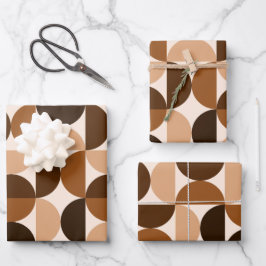 Mittelalterliche Moderne Vintage Muster Braun & Be Geschenkpapier Set