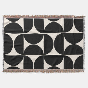 Mittelalterliche moderne Vintage Muster Schwarz/We Decke