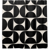 Mittelalterliche moderne Vintage Muster Schwarz/We Duschvorhang (Vorderseite)