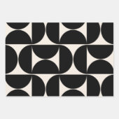 Mittelalterliche moderne Vintage Muster Schwarz/We Geschenkpapier Set (Vorderseite 3)