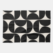 Mittelalterliche moderne Vintage Muster Schwarz/We Geschirrtuch (Horizontal)