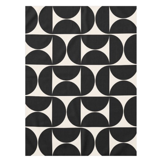Mittelalterliche moderne Vintage Muster Schwarz/We Tischdecke (Vorderseite)