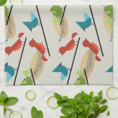 Mittelalterliche moderne Vögel Geschirrtuch (Gefaltet)