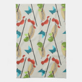 Mittelalterliche moderne Vögel Geschirrtuch (Vertikal)