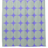 Mittelalterliche, moderne, weiße Periwinkle Geomet Duschvorhang (Vorderseite)