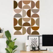 Mittelalterliche Moderne Zeitkreise Browns+Cream Poster (Heimbüro)