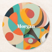 Mittelalterliche Monografie oder Name der Modernen Runder Pappuntersetzer (Vorderseite)