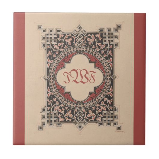 Mittelalterliche Monogramm keltische Knochen Vinta Fliese (Vorderseite)