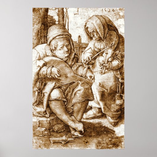 Mittelalterliche Musiker 1524 Poster (Vorne)