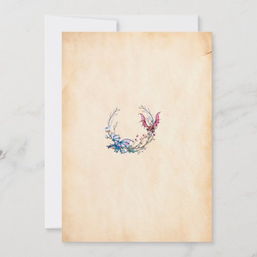 Mittelalterliche Mutter von Dragons Kinderdusche E Einladung (Rückseite)