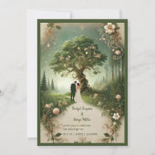 Mittelalterliche mystische Fantasie Gravur der Wal Einladung (Vorderseite)