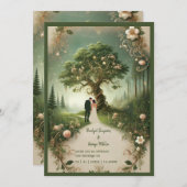 Mittelalterliche mystische Fantasie Gravur der Wal Einladung (Vorne/Hinten)