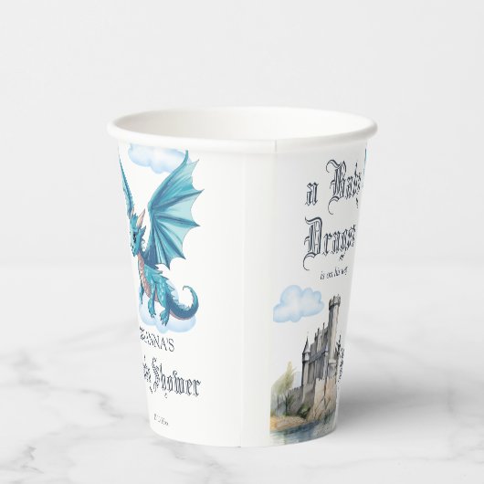 Mittelalterliche niedliche Baby Dragon Babydusche  Pappbecher (Rechts)