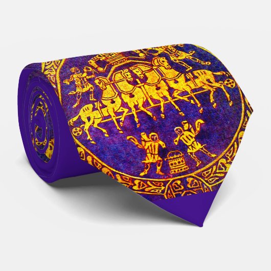 Mittelalterliche Pferde und Soldaten des 12. Jahrh Krawatte (Gerollt)