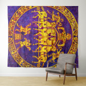 Mittelalterliche Pferde und Soldaten des 12. Jahrh Wandteppich (Beispiel (Horizontal))